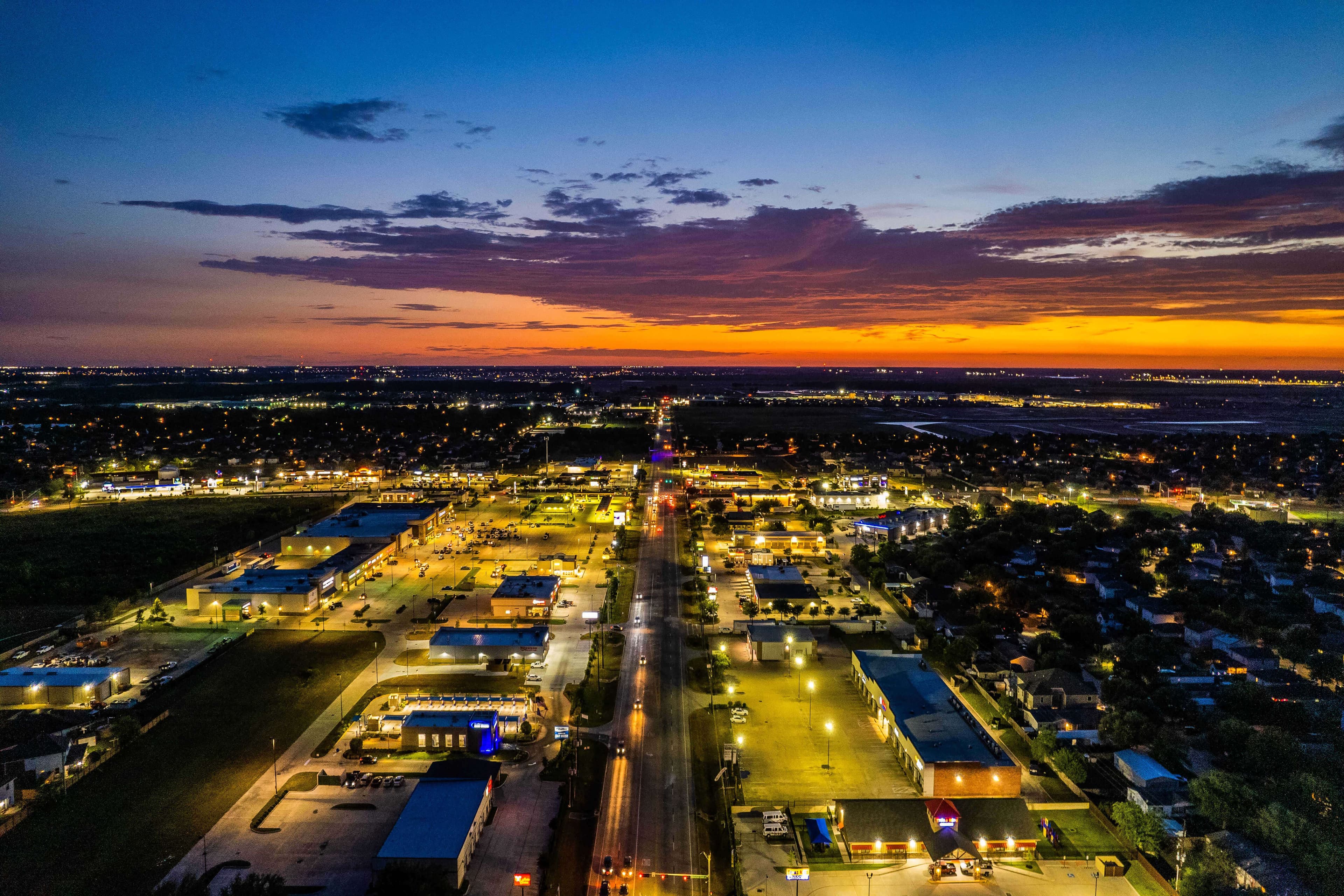 Aerial view of Cy Spring Plaza and FM 529
